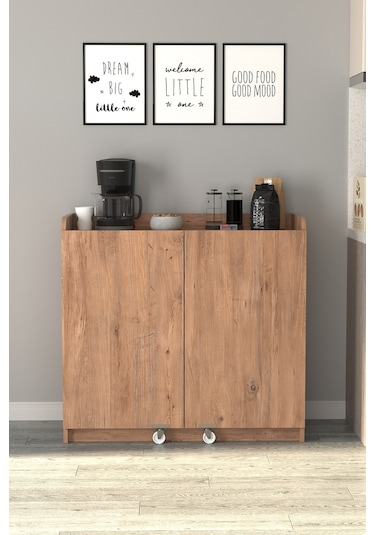 Bofigo Gökçe Çok Amaçlı Erzak Kiler Mutfak Dolabı Çam