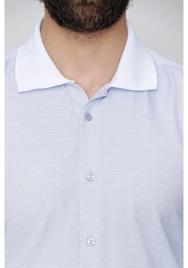 G 1491 Slim Fit Koyu Mavi Spor Gömlek Mavi
