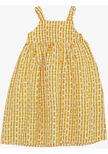 Escabel Kız Çocuk Elbise Çiçek Nakışlı Pötikare Desenli 5-9 Yaş, Hardal Sarı-hardal Sarı Hardal Escabel Kız Çocuk Elbise Çiçek Nakışlı Pötikare Desenli 5-9 Yaş, Hardal Sarı-hardal Sarı Hardal