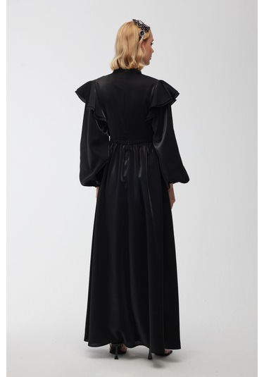 Işıltılı Grace Abiye Elbise Siyah Siyah