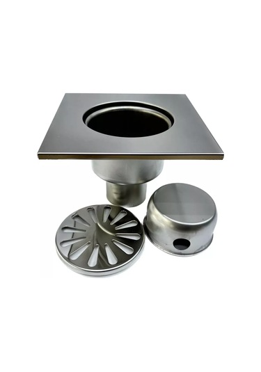 Tım Beton Kaplama Altı Duş Gideri 150x150 Mm Paslanmaz Çelik 221396529 Krom