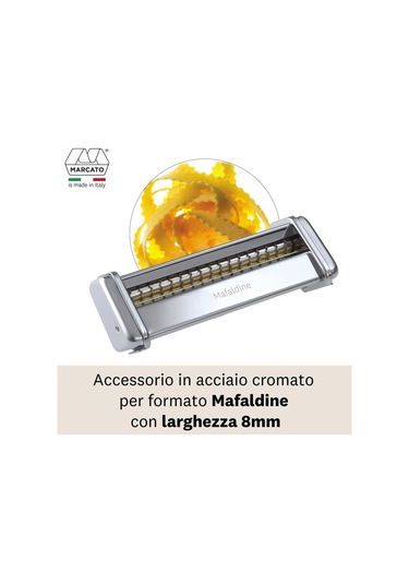 Marcato Atlas 150 Makarna Makinesi Mafaldine Aksesuarı Gümüş