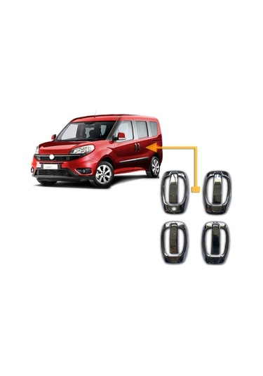 Fiat Doblo Krom Kapı Kolu 4 Kapı 8 Parça Set 2010 Üzeri