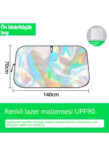Araç Ön Cam Isı Yalıtımı Ve Güneş Koruması-ön Blok - Renkli Küçük Çocuk 140 70cm