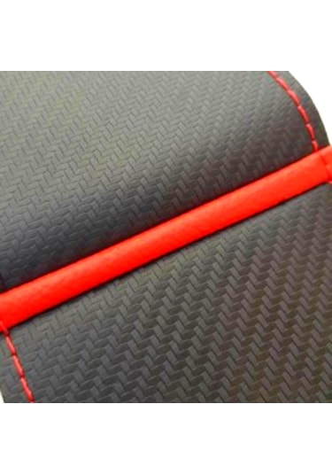 Vw Jetta Alkantra Karbon Direksiyon Kılıfı Dikmeli Kırmızı