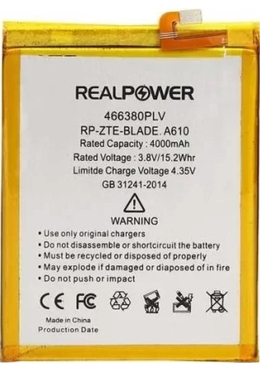 Realpower Zte Uyumlu Blade A610 Batarya 4000mah