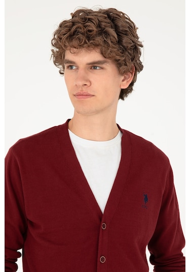 U.s. Polo Assn. Erkek Bordo Hırka Triko 50293531-vr014 Bordo