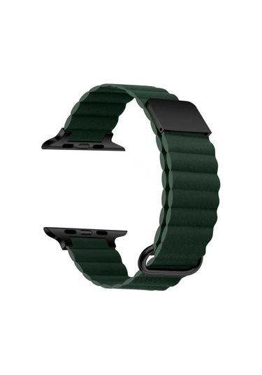 Watch 38mm Uyumlu Krd-78 Pu Deri Kordon Strap Kayış Cppl- Koyu Yeşil