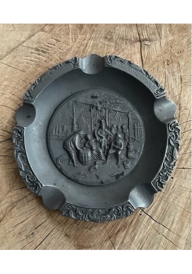 Antik Pirinç Oksit Küllük Puro Küllüğü Siğara Küllük 19*19Cm