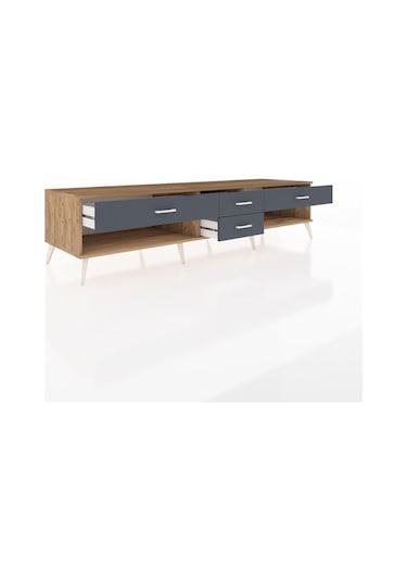 Kronos Tv Ünitesi 4 Çekmeceli 220x59x51 Çam-çam/antrasit Atlas Çam/antrasıt - Atlas Çam