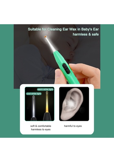Mufunye Kulak Temizleme Aleti: Led Işıklı, Büyüteçli, Usb Şarjlı, Yumuşak Kaşık Başlıklı, Aile Kullanımı İçin Uygun