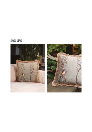 Adawall Çiçekli Yaprak Desenli Dekoratif Kırlent EY103