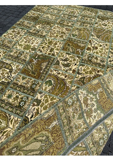 El Dokuma Bünyan Halısı Patchwork 185x260 Yeşil %100 Yün Halı Yeşil