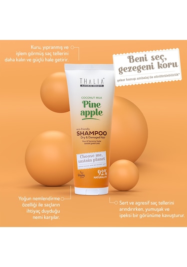 Thalia Ananas & Coconut Özlü Kuru & Yıpranmış Saçlara Özel Bakım Şampuanı 250 ML