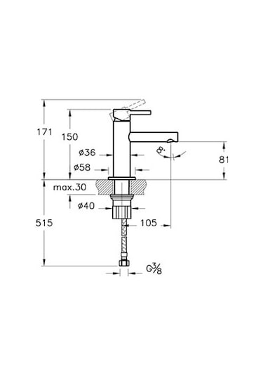 VitrA Origin Lavabo Bataryası Kısa Fırçalı Nikel A4255534