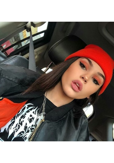 Unisex Kışlık Kırmızı Katlamalı Bere Kırmızı