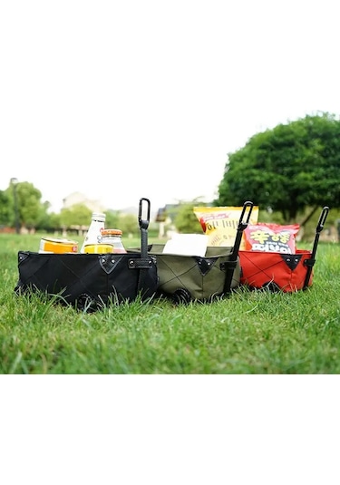 Açık Kamp Katlanır Sepet Mini Katlanabilir Arabası Tekerlekler Açık Kahverengi