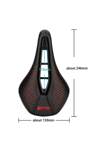 Ztto 6901 Bisiklet Sele Geniş Bisiklet Koltuğu Yumuşak Bisiklet Değiştirme İçi Boş Tasarım - Siyah