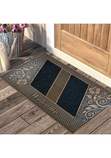 Welcome Yazılı Toz Tutma Özellikli Kauçuk Kapı Önü Paspası (507926137)