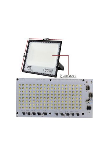 Şanled 100 Watt 9000 Lumen Amber Rengi Işık Smd Led Projektör 2'li
