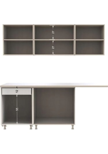 Loşnna Hazır Mutfak Dolabı 260 Cm-beyaz Laminat Tezgah Dahil-bulaşık Makinesi Yeri Mevcut-parlak Antrasit Loşnna Hazır Mutfak Dolabı 260 Cm-beyaz Laminat Tezgah Dahil-bulaşık Makinesi Yeri Mevcut-parlak Antrasit