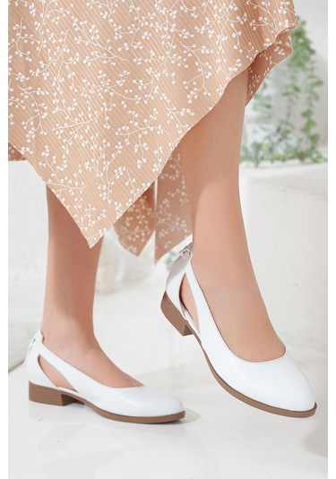 Volpen Cilt Kısa Topuk Ayakkabı Mint Yeşil Beyaz