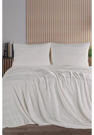 Zebracasa Cozy Tek Kişilik Battaniye Takımı Krem