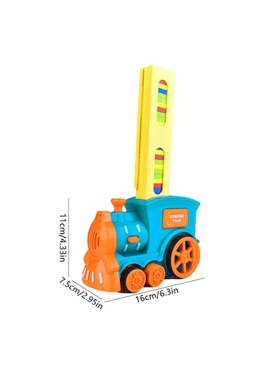 Domino Taşı Dizen Tren Pilli Sesli Işıklı Hareketli 60 Parça Eğitici Tren Oyunu