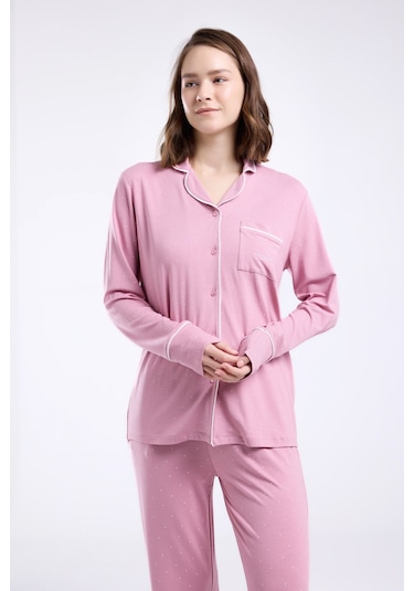 Pierre Cardin Kadın Pembe Gömlek Pijama Pembe