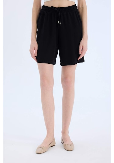 DeFacto Yüksek Bel Kısa Paça Belmando Şort I6760AZ25HSBK81 Siyah