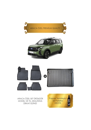 Ford Tourneo Courier 2024 Sonrası 3d Bagaj Havuzu Ve 4d Luxury Paspas Seti Hediyeli