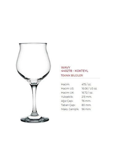 Paşabahçe 440278 Wavy Ayaklı Bardak 6 Lı