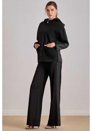 Cepli Siyah Kaşe Mont Siyah