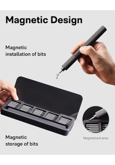 Hoto QWLSD010 25'i 1 Arada Elektrikli Tornavida Seti