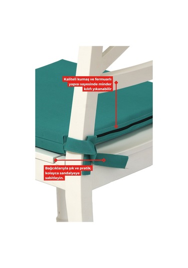 4'lı Sandalye Minderi Su İtici Kumaş 40x40 Cm Sünger Sandalye Minderi Bağcıklı Pembe