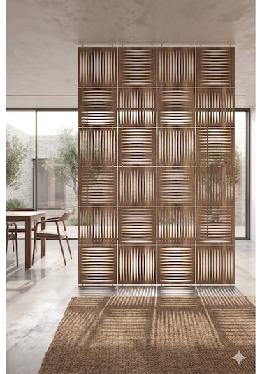Lazer Kesim Paravan, Ahşap Separatör, Oda 4'lü Panel Levha Model03 40 X 40 Cm