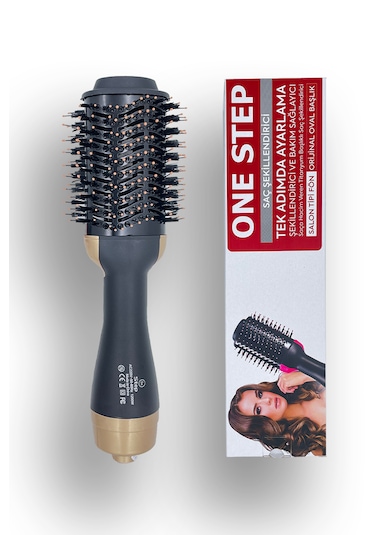 One Step Saç Şekillendirici Ve Saç Düzleştirici Fön Tarağı Gold