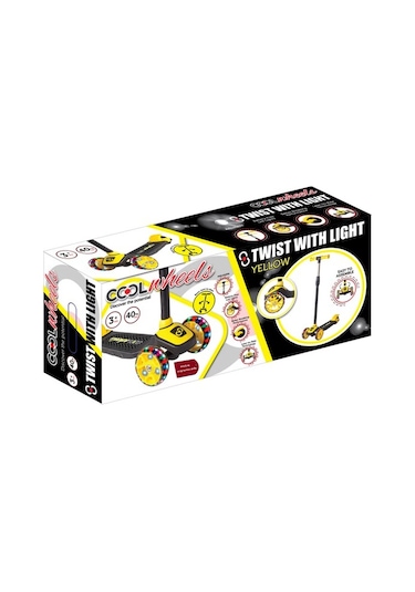 Scooter Çocuk Scooter Işıklı Slikon Teker Sarı 40 Kg Taşıma