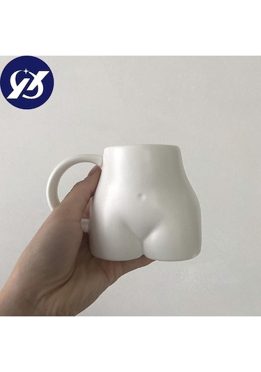 Createtech Bej Ins Fun Yaratıcı Seramik Kahve Kupa Bej