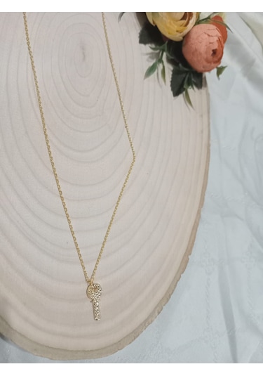 Anahtar Uçlu Kolye Beyaz