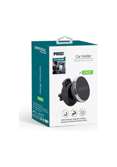 Phixi Basic Ch22 Araç İçi 6x Güçlendirilmiş Mıknatıslı 360 Dönebilen Telefon Tutucu-249