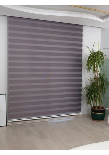Antrasit Bambu Düz Zebra Stor Güneşlik Perde