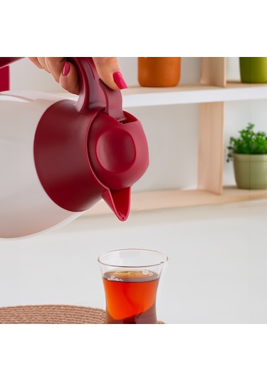 Coocker 2099 Cam Termos - Çay Kahve Keyfi Beyaz 1,3 L