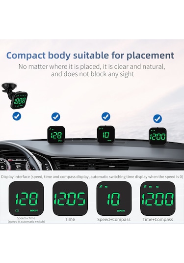 Padalink Araç Hud Göstergesi: Gps Hız, Yön, Zaman Ve Yorgunluk Alarmı İle Güvenli Sürüş