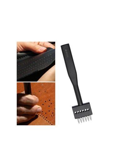 Suntek Deri Çatal Yumruk El Aleti Çelik Yuvarlak Delik 6-diş 6 Diş