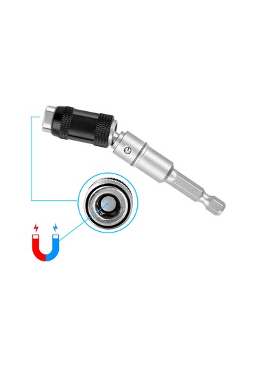Konesam Stainless Steel 1/4" Hex Shank 87mm Manyetik Somun Bit Tutucu - Elektrik Matkap Vidalama Çevirici Uzatma Kolu