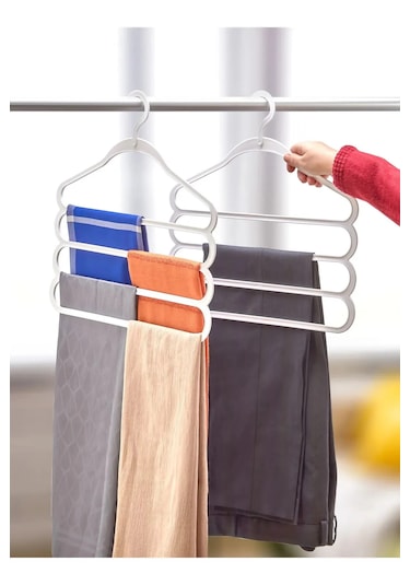 Viatom 4 Adet Dolap Içi Çok Katlı Plastik Askı Pantolon Şal Gömle Beyaz