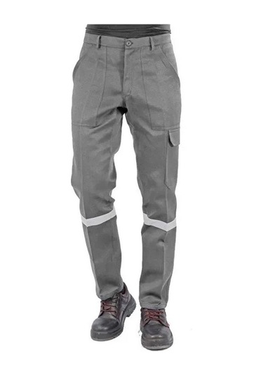 Erkek 7/7 Gabardin Kışlık Kargo Cepli İş Pantolonu Gri