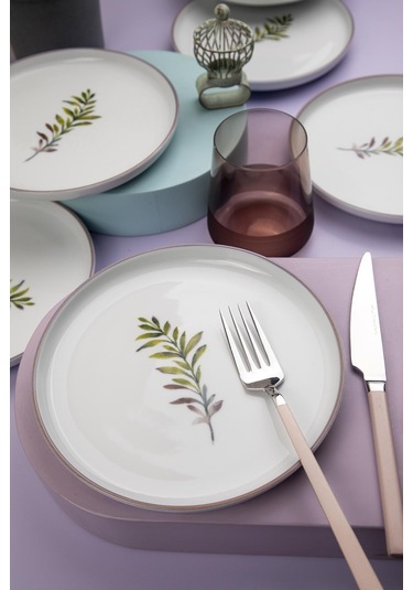 Kütahya Porselen Moderna 6 Kişilik 19 Cm Pasta Takımı Comfort