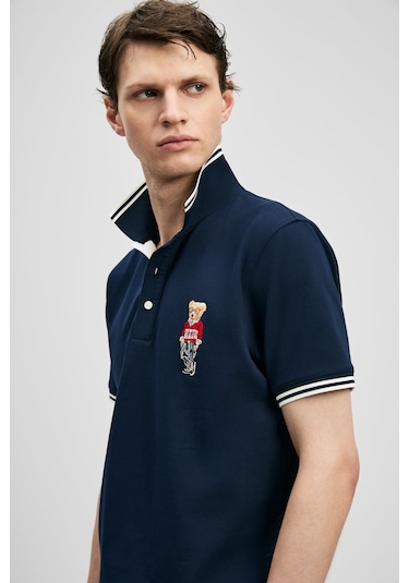 Lufian Erkek Brady Smart Polo T-shirt 111040245 Lacivert